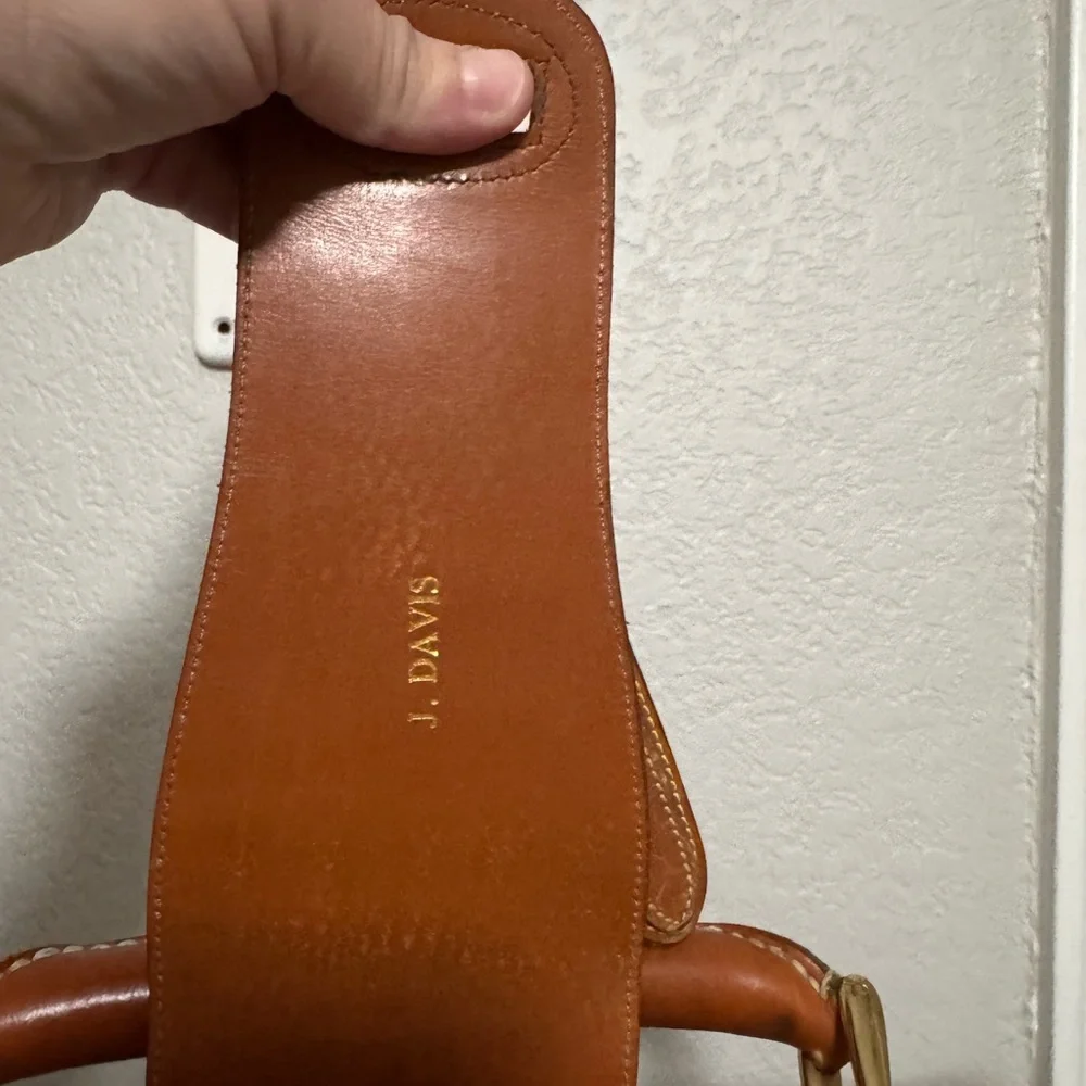 Dooney & Bourke Beige and Brown Leather Briefcase Shoulder Bag